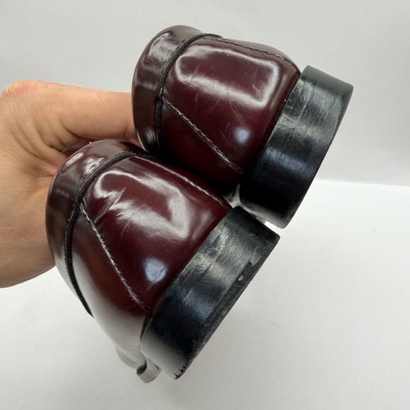 Sz 8.5 D BASS "BRADFORD" MAINE, USA Men's Burgundy Leather Shoes, Penny Loafers - Picture 8 of 10